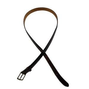 Cole Haan-Men's Brown Leather Belt Alligator Embossed Gold Buckle